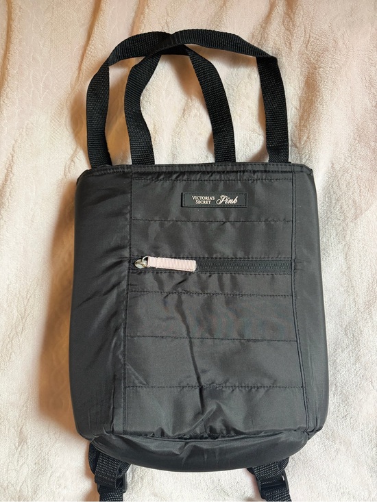 PINK Victoria's Secret Handbags - PINK Victoria's Secret Black Nylon Shoulder Backpack Cooler